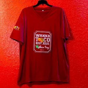 Original Wanna Taco 🌮 about Jesus lettuce🥬 pray🙏🏾 T-shirt burgundy